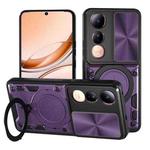 For vivo V50 Lite 4G CD Texture Sliding Camshield Magnetic Holder Phone Case(Purple)