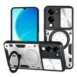 For vivo Y29s 5G CD Texture Sliding Camshield Magnetic Holder Phone Case(Silver)