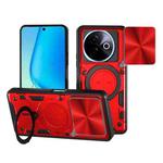 For vivo Y39 5G CD Texture Sliding Camshield Magnetic Holder Phone Case(Red)
