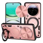 For vivo Y300 Pro CD Texture Sliding Camshield Magnetic Holder Phone Case(Pink)