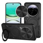 For vivo Y300 Pro CD Texture Sliding Camshield Magnetic Holder Phone Case(Black)