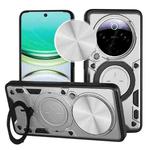 For vivo Y300 Pro CD Texture Sliding Camshield Magnetic Holder Phone Case(Silver)