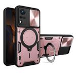 For vivo Y51 2020 / Y31 CD Texture Sliding Camshield Magnetic Holder Phone Case(Pink)