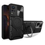 For vivo Y51 2020 / Y31 CD Texture Sliding Camshield Magnetic Holder Phone Case(Black)