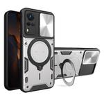 For vivo Y51 2020 / Y31 CD Texture Sliding Camshield Magnetic Holder Phone Case(Silver)