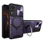 For vivo Y51 2020 / Y31 CD Texture Sliding Camshield Magnetic Holder Phone Case(Purple)