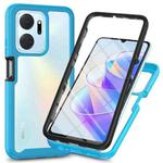 For Honor X7a Starry Sky Full Body Hybrid Shockproof Phone Case with PET Film(Sky Blue)