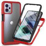 For Motorola Moto G13 / G23 Starry Sky Full Body Hybrid Shockproof Phone Case with PET Film(Red)