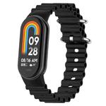 For Xiaomi Mi Band 8 Ocean Silicone Watch Band(Black)