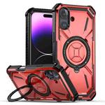 For iPhone 16 Plus Armor Series Holder Phone Case(Red)