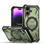 For iPhone 16 Armor Series Holder Phone Case(Army Green)