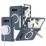 For Google Pixel Fold GKK Integrated Magsafe Fold Hinge Full Coverage Phone Case with Holder(Blue)