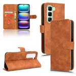 For Infinix Hot 50 5G Skin Feel Magnetic Flip Leather Phone Case(Brown)