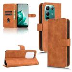 For Infinix Note 50x Skin Feel Magnetic Flip Leather Phone Case(Brown)