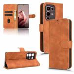 For Infinix Note 50s Skin Feel Magnetic Flip Leather Phone Case(Brown)