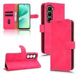 For Infinix Hot 60 5G Skin Feel Magnetic Flip Leather Phone Case(Rose Red)