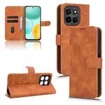 For Honor X6c 4G Skin Feel Magnetic Flip Leather Phone Case(Brown)