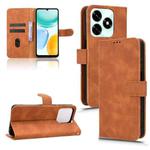 For Honor X5c Plus Skin Feel Magnetic Flip Leather Phone Case(Brown)