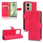 For Motorola Edge 40 Skin Feel Magnetic Flip Leather Phone Case(Rose Red)