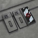 For vivo X Fold GKK Integrated Peep-proof Fold Full Coverage Leather Phone Case with Holder(Grey)