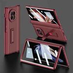 For vivo X Fold2 GKK Integrated Fold Hinge Full Coverage Phone Case with Holder(Red)