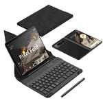 For Google Pixel Fold GKK Magnetic Folding Bluetooth Keyboard Leather Case with Pen + Keyboard + Case(Black)