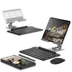 For Google Pixel Fold GKK Folding Bluetooth Keyboard + Holder + Pen + Mouse(Silver)