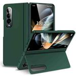 For Samsung Galaxy Z Fold4 Skin Feel Fold Full Coverage Phone Case with Holder(Green)