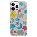 For iPhone 14 Pro PC + TPU Dual-side Laminating IMD Phone Case(White Star Moon)