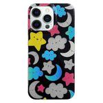 For iPhone 14 Pro PC + TPU Dual-side Laminating IMD Phone Case(Black Star Moon)