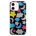 For iPhone 12 PC + TPU Dual-side Laminating IMD Phone Case(Black Star Moon)