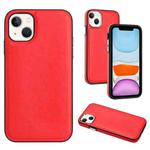 For iPhone 14 Leather Texture Full Coverage Phone Case(Red)