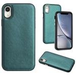 For iPhone XR Leather Texture Full Coverage Phone Case(Green)