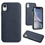For iPhone XR Leather Texture Full Coverage Phone Case(Blue)