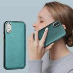 For iPhone XS Max Leather Texture Full Coverage Phone Case(Green)
