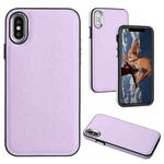 For iPhone XS Max Leather Texture Full Coverage Phone Case(Purple)