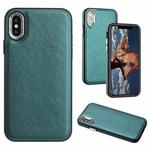 For iPhone X / XS Leather Texture Full Coverage Phone Case(Green)