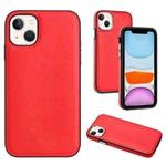 For iPhone 15 Plus Leather Texture Full Coverage Phone Case(Red)