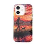 For iPhone 12 Dual-sided Lamination Oil Painting IMD Phone Case(Old Man and Dog)
