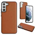 For Samsung Galaxy S22 5G Leather Texture Full Coverage Phone Case(Brown)