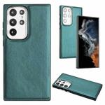 For Samsung Galaxy S22 Ultra 5G Leather Texture Full Coverage Phone Case(Green)