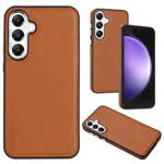For Samsung Galaxy S23 FE 5G Leather Texture Full Coverage Phone Case(Brown)