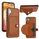 For Samsung Galaxy A04E / F04 / M04 Shockproof Leather Phone Case with Card Holder(Brown)