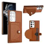 For Samsung Galaxy S23 Ultra Shockproof Leather Phone Case with Card Holder(Brown)