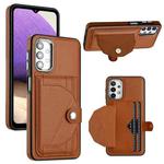 For Samsung Galaxy A32 5G Shockproof Leather Phone Case with Card Holder(Brown)