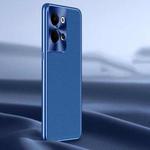 For OPPO Reno9 Litchi Texture Genuine Leather Phone Case(Blue)