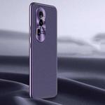 For OPPO Reno10 Pro Litchi Texture Genuine Leather Phone Case(Purple)