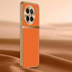 For vivo X90 Pro Litchi Texture Genuine Leather Phone Case(Orange)