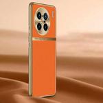 For vivo X90 Pro+ Litchi Texture Genuine Leather Phone Case(Orange)