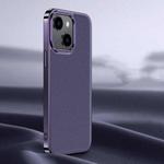 For iPhone 14 / 13 Litchi Texture Genuine Leather Phone Case(Purple)